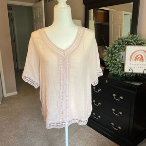 Light peach color- V-neck and V-back, light and airy